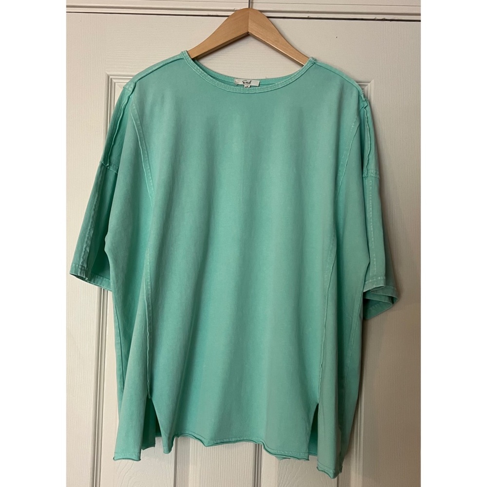 Easel Oversized Mint Top SZ MED
